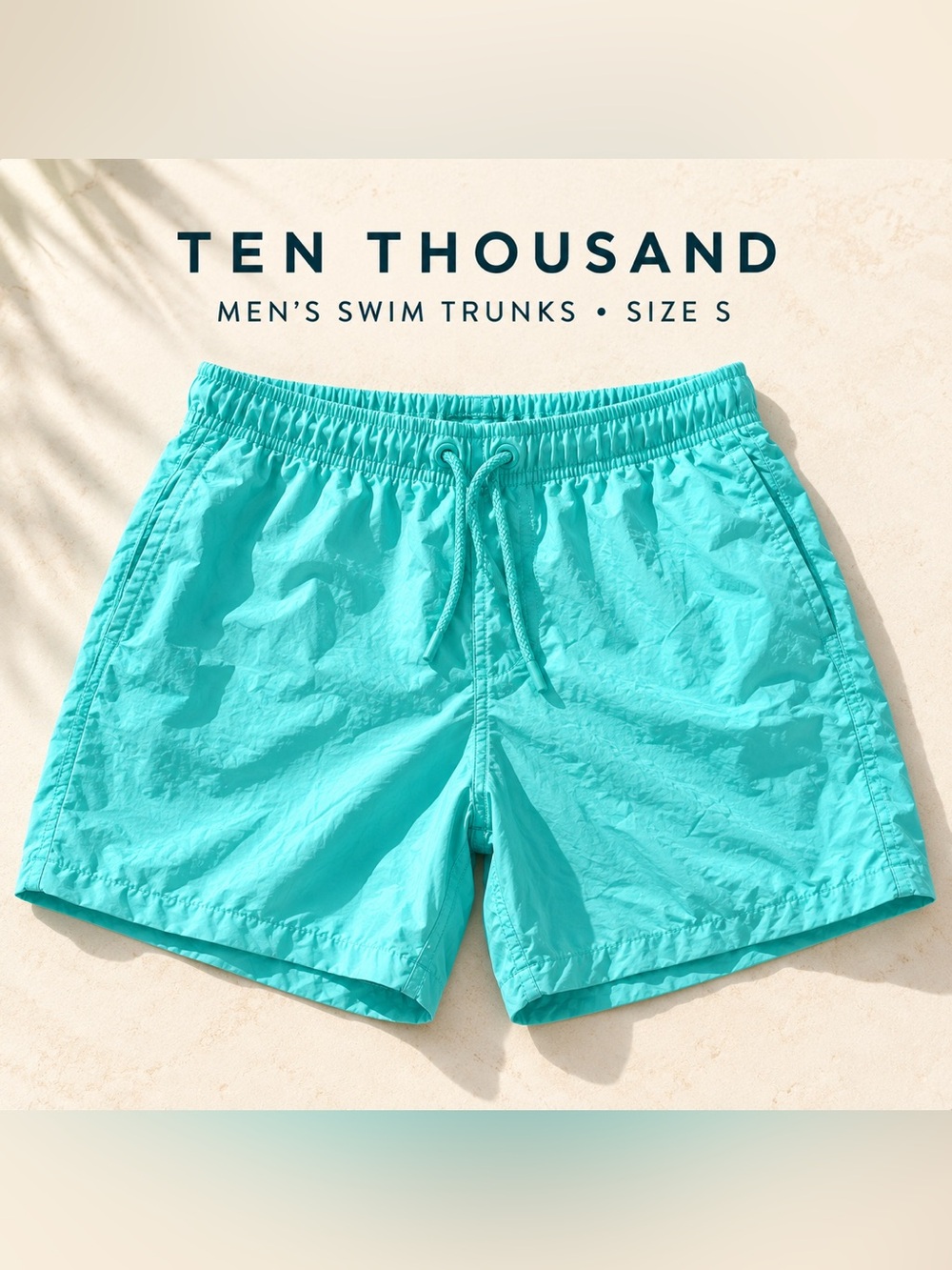 Ten Thousand Men’s Swim Trunks Aqua Turquoise Size Small